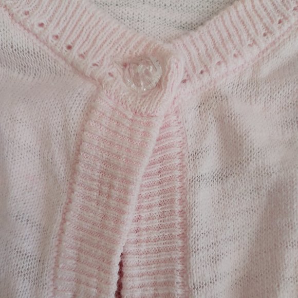 GIRL'S PINK ADORABLE SWEATER with BEAUTIFUL BUTTON - Picture 4 of 5